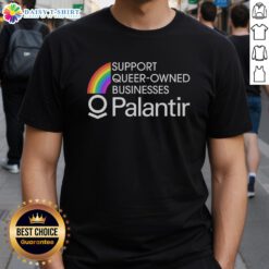 Nice Support Queer-Owned Businesses T-Shirt featuring colorful text and a vibrant design promoting LGBTQ+ entrepreneurship.