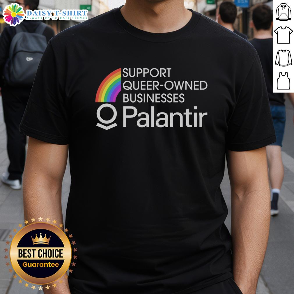 Nice Support Queer-Owned Businesses T-Shirt featuring colorful text and a vibrant design promoting LGBTQ+ entrepreneurship.