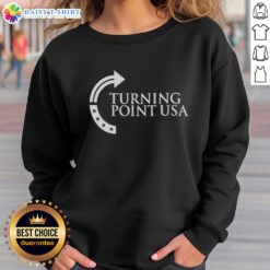Alt Text: Sydney Sweeney wearing a Turning Point USA logo sweatshirt, showcasing a stylish and casual look.
