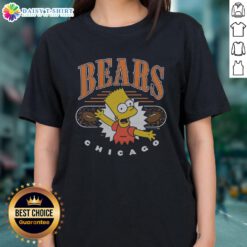 Stylish Nice The Simpsons Bart X Chicago Bears ladies tee featuring vibrant graphics and a comfortable fit for fans.