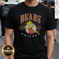 Nice The Simpsons Bart X Chicago Bears T-Shirt featuring Bart Simpson in Bears gear, perfect for fans and collectors.