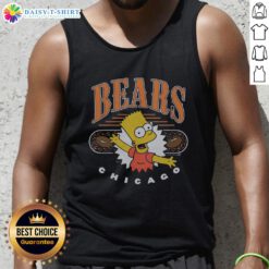 Alt Text: Bart Simpson wearing a Chicago Bears tank top, showcasing a fun and sporty design from The Simpsons collection.