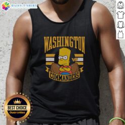 Bart Simpson tank top featuring Washington Commanders logo, perfect for fans of The Simpsons and sports apparel.