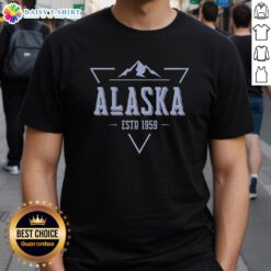 Official Alaska Est 1959 T-shirt featuring a bold design celebrating Alaska's statehood and heritage.