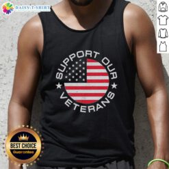 Official America Support Our Veterans Tank Top featuring patriotic design and bold text honoring U.S. veterans.