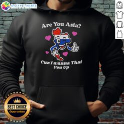 Official 'Are You Asia? Cuz I Wanna Thai You Up' hoodie featuring a fun graphic design, perfect for casual wear.
