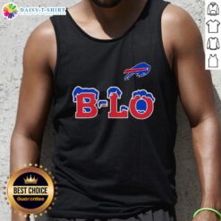 Official Buffalo Bills B-LO logo tank top featuring vibrant team colors and stylish design for fans.