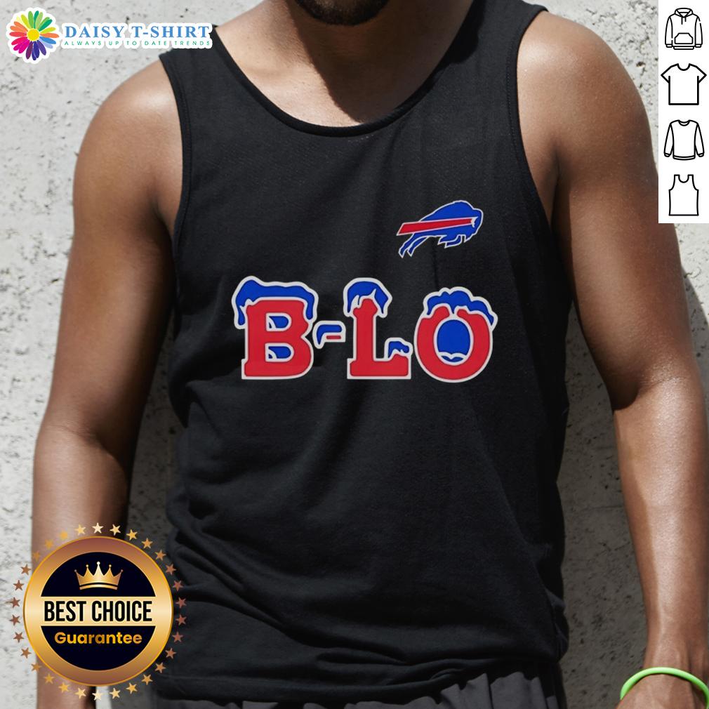 Official Buffalo Bills B-LO logo tank top featuring vibrant team colors and stylish design for fans.