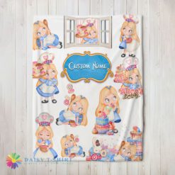 Official Cute Disney Alice Baking Alice In Wonderland Cake Blanket Fleece Customized Blanket
