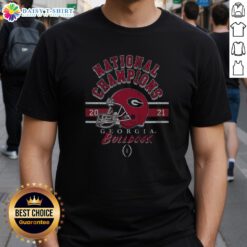 Alt Text: Official Georgia Bulldogs 2021 CFP National Champions T-Shirt featuring team logo and championship graphics.