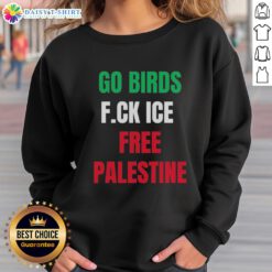 Official Go Birds F.Ck Ice Free Palestine Shirt worn by Hannah Einbinder at the Emmy Awards - stylish and impactful.