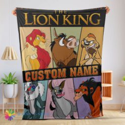 Official Happy Disney Cartoon The Lion King With All Friends Blanket Fleece Customized Blanket
