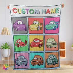 Official Hot Cute Disney Cartoon Cars With All Friends Blanket Fleece Customized Blanket
