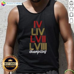 Official Kansas City Chiefs LVI Stack tank top showcasing team pride for Kansas City football fans.
