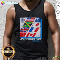 Vintage tank top featuring flags from the Official Los Angeles 1984 Games of the XXIIIrd Olympiad.