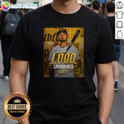 Official Luis Arraez San Diego Padres MLB 1000 Career Hits signature poster t-shirt featuring vibrant graphics and player stats.