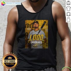 Official Luis Arraez San Diego Padres MLB 1000 Career Hits signature poster tank top showcasing his achievement.