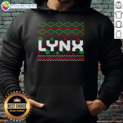 Official Lynx Ugly Christmas Hoodie featuring festive designs and vibrant colors perfect for holiday celebrations.