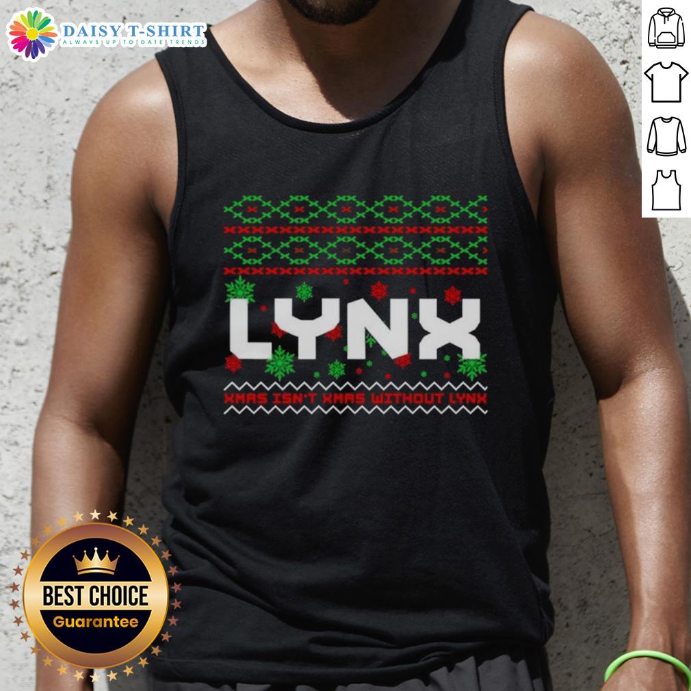 Official Lynx Ugly Christmas Tank Top featuring festive designs perfect for holiday gatherings and celebrations.