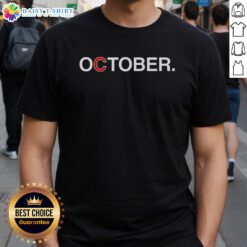 Alt Text: Official October Baseball Chicago Cubs T-Shirt featuring team logo and vibrant colors, perfect for fans celebrating the season.