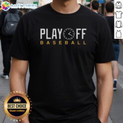 Official Playoff Baseball Clock T-Shirt featuring a bold design and vibrant colors for passionate baseball fans.