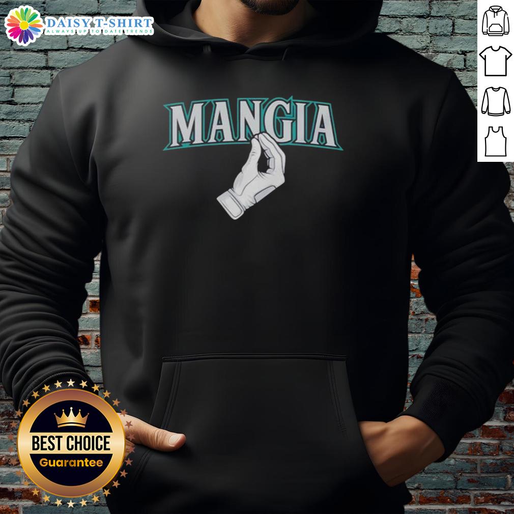Alt Text: Official Seattle Mariners Seattle Mangia Hand Hoodie featuring team colors and logo for fans and collectors.
