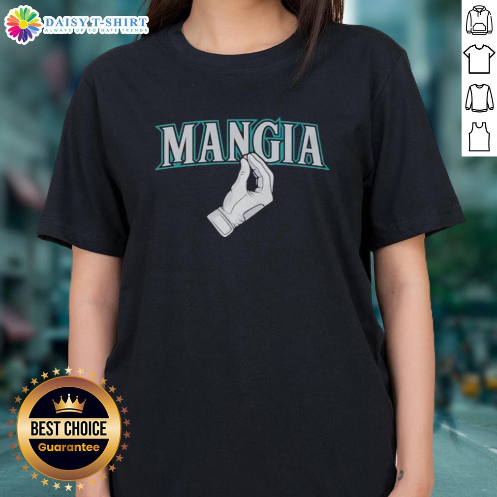 Official Seattle Mariners Seattle Mangia Hand Ladies Tee featuring a stylish design perfect for baseball fans.