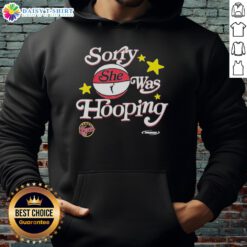 Official Sorry She Was Hooping Indiana Fever 2025 WNBA Playoffs Hoodie showcasing vibrant team colors and stylish design.
