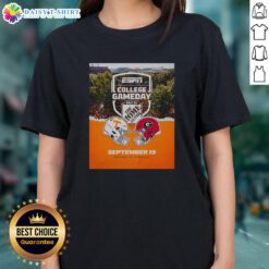 Official Tennessee Volunteers vs Georgia Bulldogs 2025 College Gameday Ladies Tee, vibrant design for game day style.