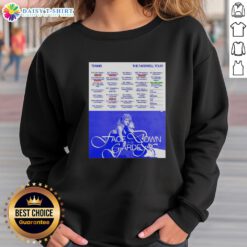 Alt Text: Official Tennis The Farewell Tour 2025 poster design on a stylish sweatshirt, perfect for fans and collectors.