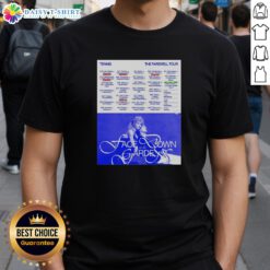 Alt Text: Official Tennis The Farewell Tour 2025 Poster T-Shirt featuring vibrant design and tour details, perfect for fans.