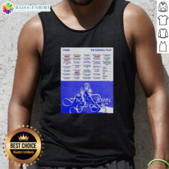 Official Tennis The Farewell Tour 2025 poster on a stylish tank top, featuring vibrant colors and tour details.