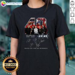 Alt Text: Official Tesla 45 Years of 1981-2026 Ladies Tee celebrating memories with stylish signature design.
