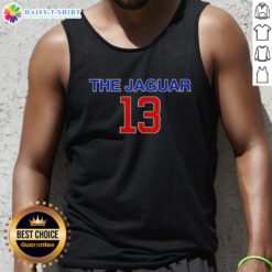 Alt Text: Official The Jaguar 13 Tank Top featuring a bold design and comfortable fit, perfect for casual summer wear.
