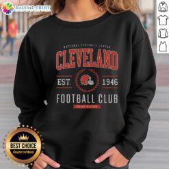 Alt Text: Original Cleveland Browns Football Club sweatshirt featuring team logo and classic design in orange and brown colors.