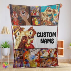 Original Cute Top Disney Cartoon Chip And Dale Family Cute Blanket Fleece Customized Blanket