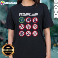 Original Dammit Jim Star Trek Doctor McCoy Ladies Tee featuring classic design and vibrant colors for fans.