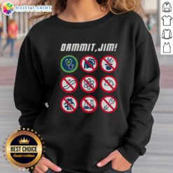 Original Dammit Jim Star Trek Doctor McCoy Sweatshirt featuring iconic quotes and vibrant graphics for fans.