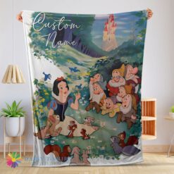 Original Funny Disney Cartoon Snow White With The Seven Dwarfs Customized Blanket