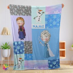 Original Hot Disney Cartoon Frozen Elsa Princess Anna Olaf Blanket Fleece Customized Blanket
