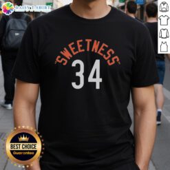 Original Jason Kelce Sweetness 34 T-Shirt featuring bold graphics and comfortable fit for fans of the Philadelphia Eagles.