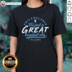 Original Philadelphia Phillies Harrison Bader signature ladies tee showcasing pride in a great baseball city.