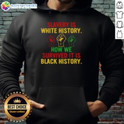 Original Slavery is White History hoodie showcasing powerful message on survival and resilience in Black history.