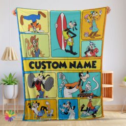 Original Top Disney Cartoon Goofy With Friends Blanket Fleece Customized Blanket