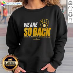 2025 NL Central Champions sweatshirt for Milwaukee Brewers, celebrating postseason victory with stylish design.