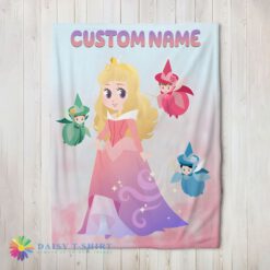 Perfect Cute Hot Disney Chibi Aurora Sleeping Beauty Pastel-Colored Blanket Fleece Customized Blanket