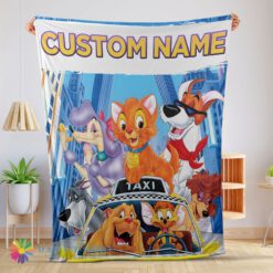 Perfect Good Oliver & Company With Friends Drive Taxi Blanket Fleece Customized Blanket