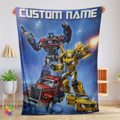 Perfect Good Optimus Prime And Bumblebee Transformers Movie Blanket Customize Blanket