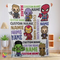 Perfect Good Personalized Marvel Superheroes And Thanos Blanket Fleece Customized Blanket