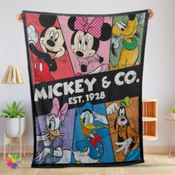 Perfect Pretty Vintage Mickey & Co Est 1928 Blanket